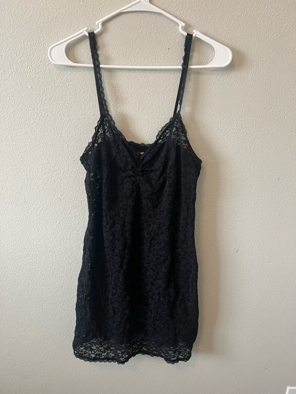 Aerie Sheer Black Lace Babydoll Chemise Mini Slip Dress Little Black Dress Layer